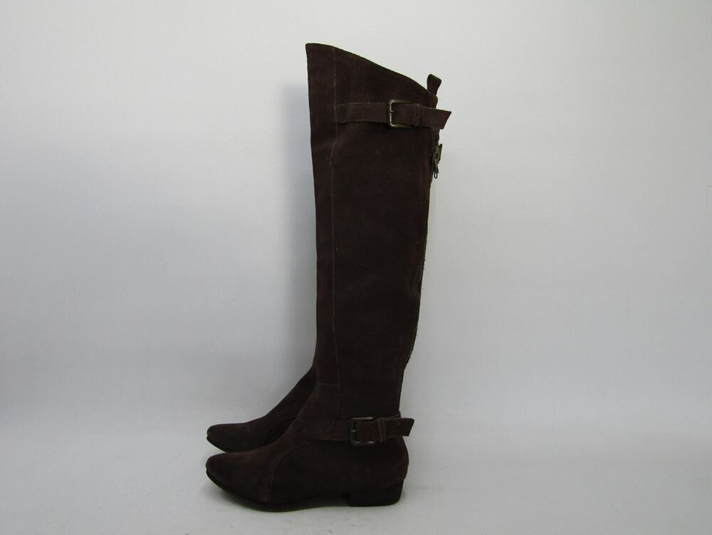 Joie Womens Size 35 EUR Brown Suede Zip Buckle Knee High Fashion Boots Bootie